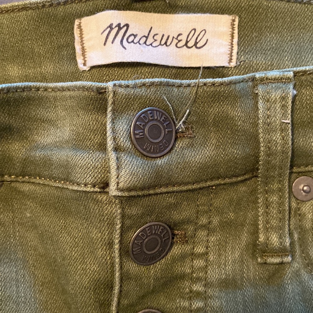 Madewell 9” Rise Skinny Crop Jeans Garment-Dyed Button-Front Edition - Picture 6 of 9